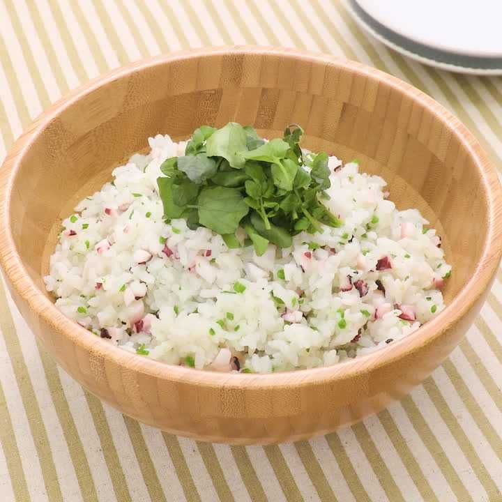 クレソンとたこの混ぜご飯