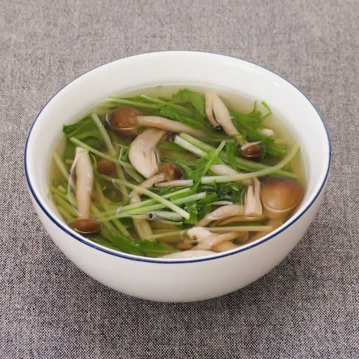 水菜としめじの柚子胡椒スープ