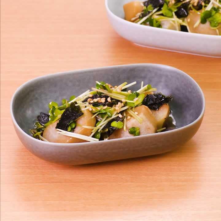 里芋とかいわれののり和え