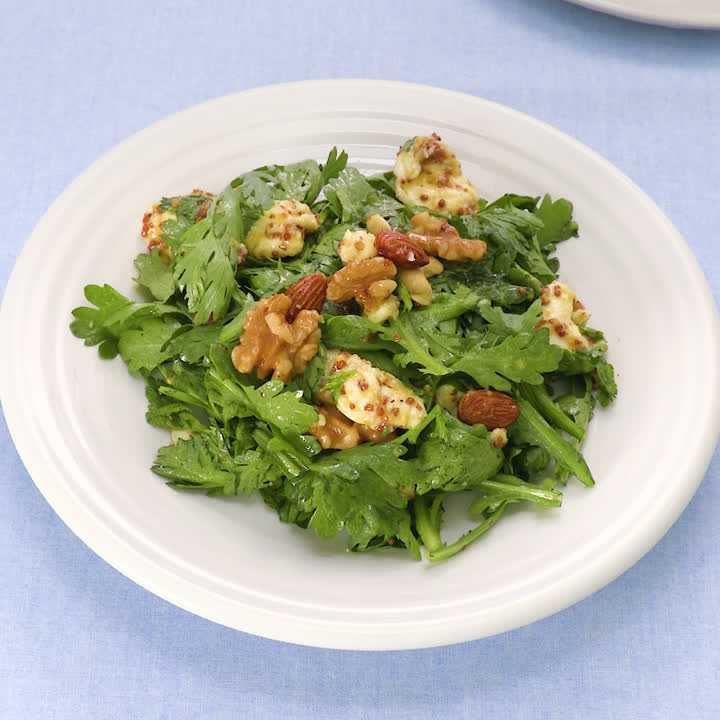 春菊とチーズのハニーマスタードサラダ