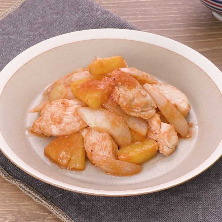 鶏むね肉のパイナップル炒め