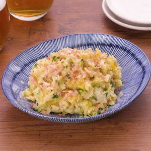「たくあんとかいわれの和風ポテサラ」のレシピ動画
