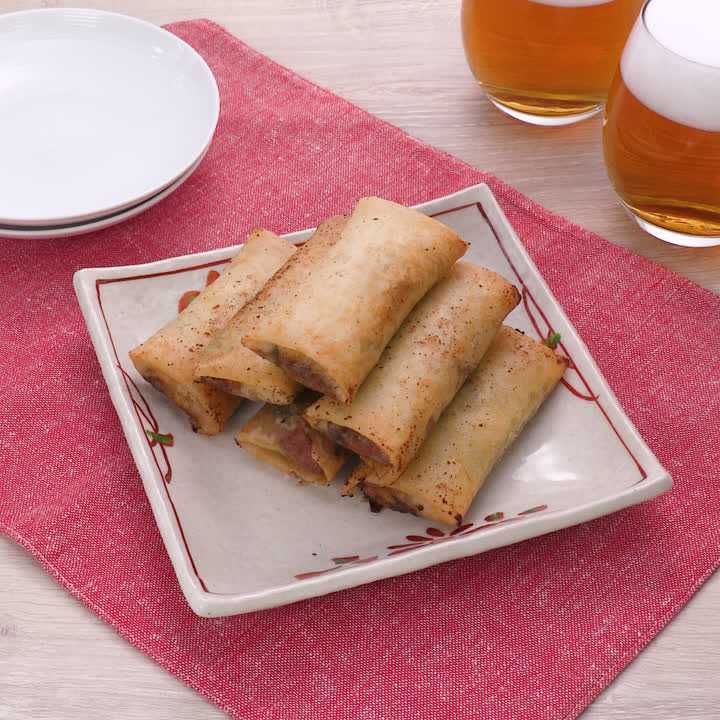 鶏肉と豆苗の春巻き