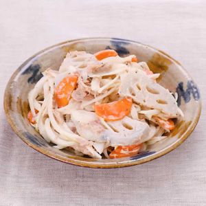 「れんこんと玉ねぎのツナマヨあえ」のレシピ動画