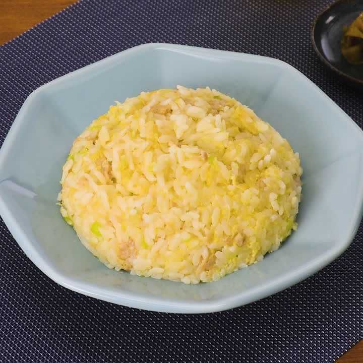 鶏ひき肉のねぎ塩チャーハン