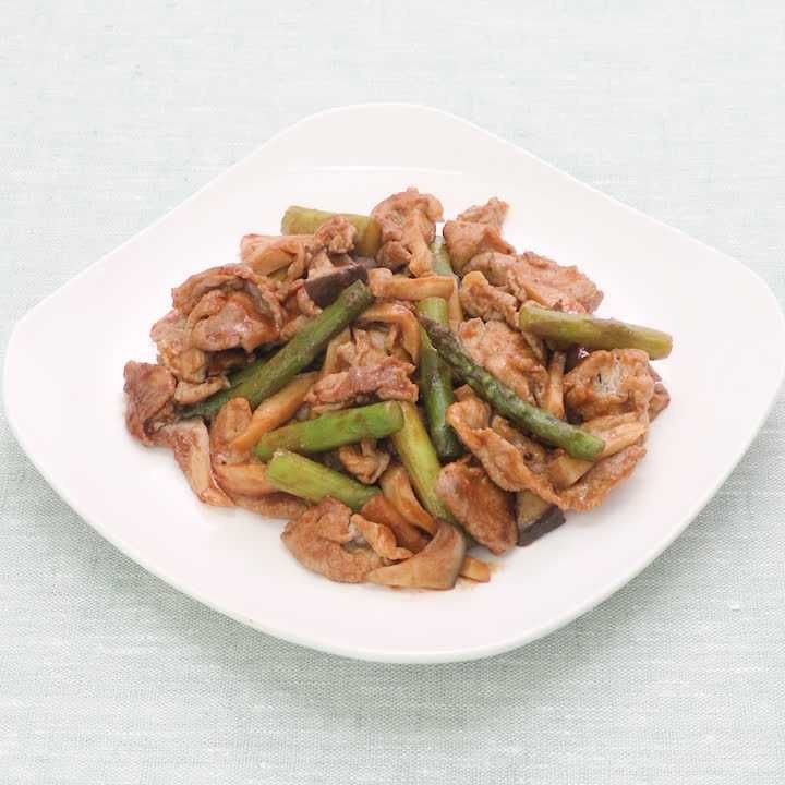 豚肉とアスパラのケチャップソテー