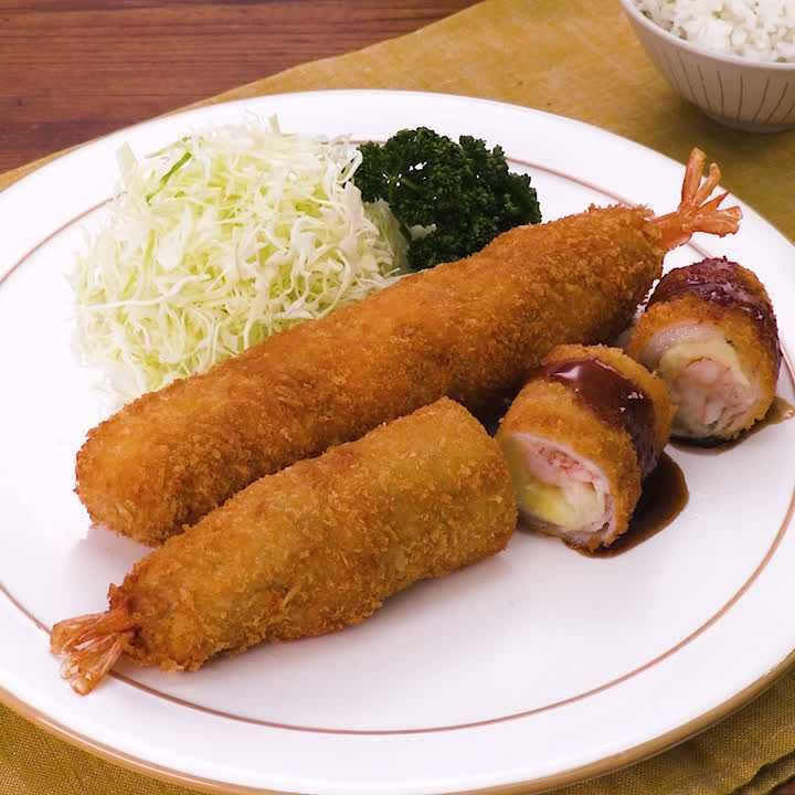 ビッグ肉巻きエビフライ