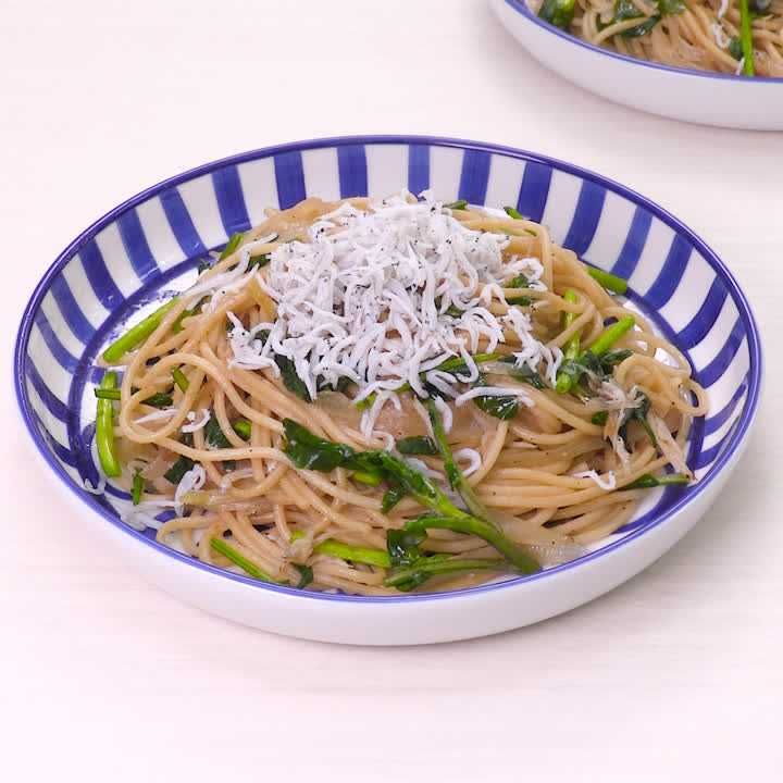 クレソンとしらすの和風パスタ