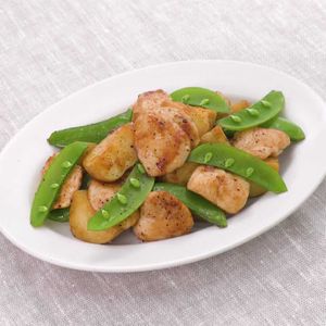 「ささみとスナップエンドウのバター醤油炒め」のレシピ動画