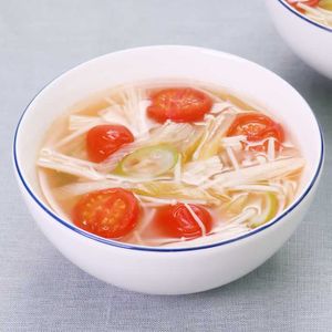 ねぎとえのきの中華スープ