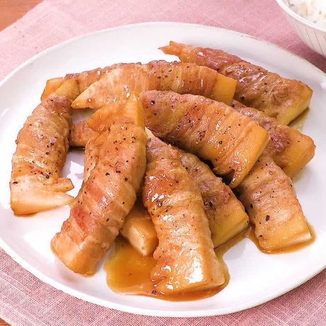 食欲そそる たけのこのバター醤油肉巻きのレシピ動画 作り方 Delish Kitchen