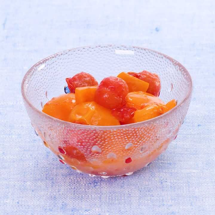 焼きパプリカとミニトマトのからしマリネ