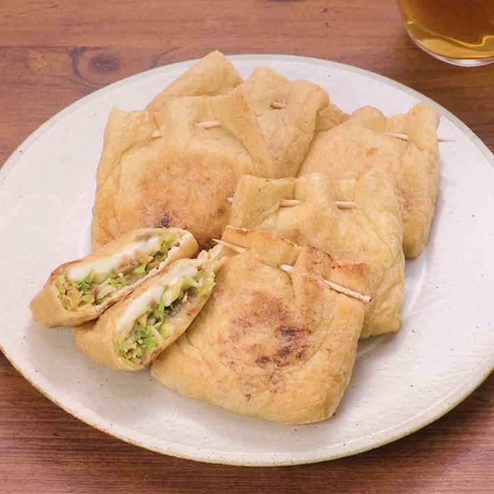 油揚げの鯖キャベツはさみ焼き