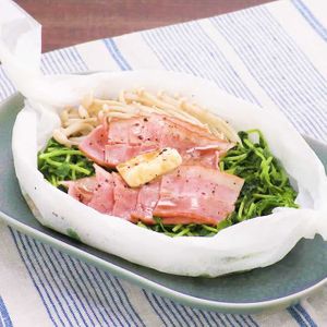 豆苗えのきベーコン