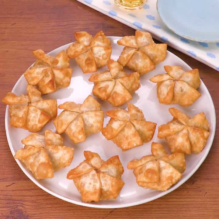 かざぐるまがかわいい♪ パリパリ揚げ餃子のレシピ動画・作り方 