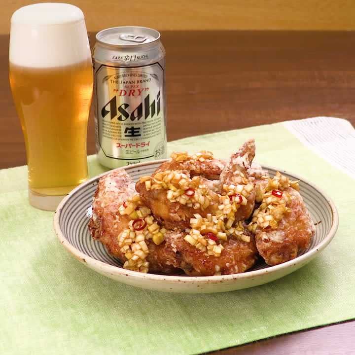 手羽先のから揚げ甘酢ねぎだれ