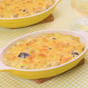 「鶏肉ときのこの豆乳グラタン」のレシピ動画