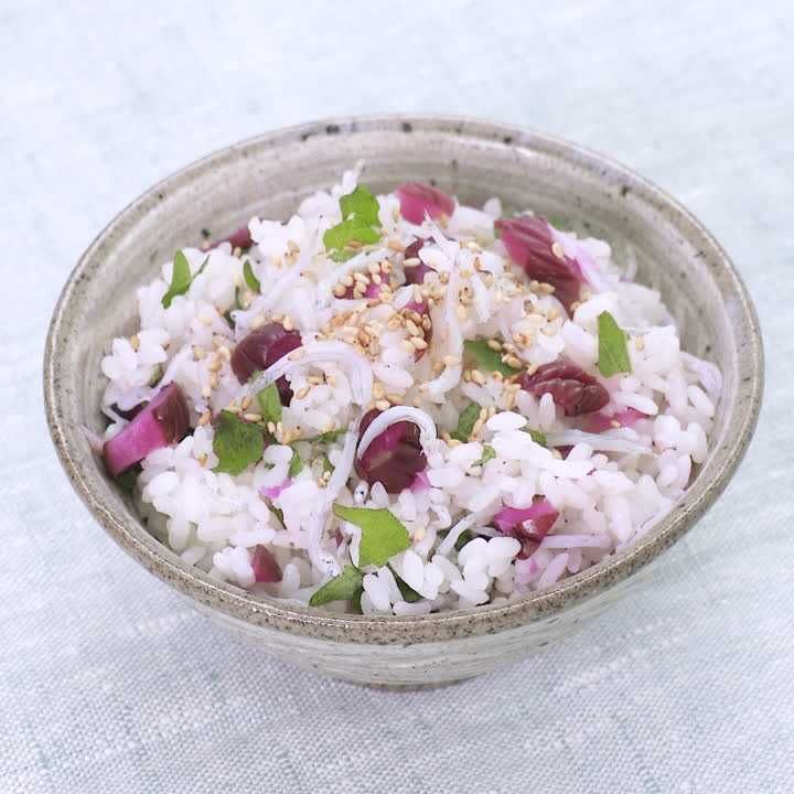 しらすとしば漬けの混ぜご飯