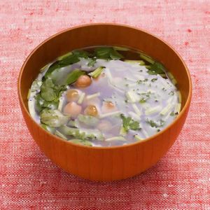 「クレソンとミックスビーンズのスープ」のレシピ動画
