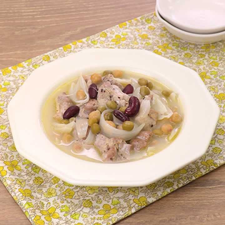 鶏もも肉とミックスビーンズのレモン煮