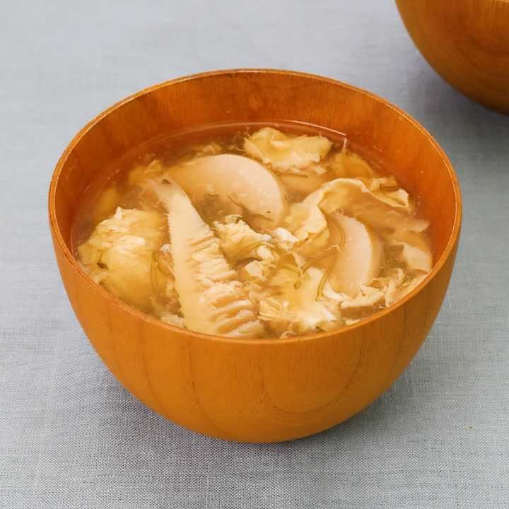 めかぶとたけのこの卵スープ