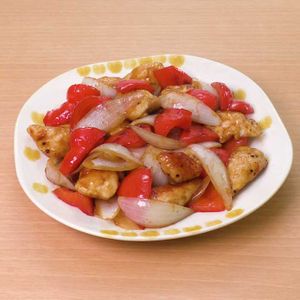 「ささみとパプリカの黒酢炒め」のレシピ動画