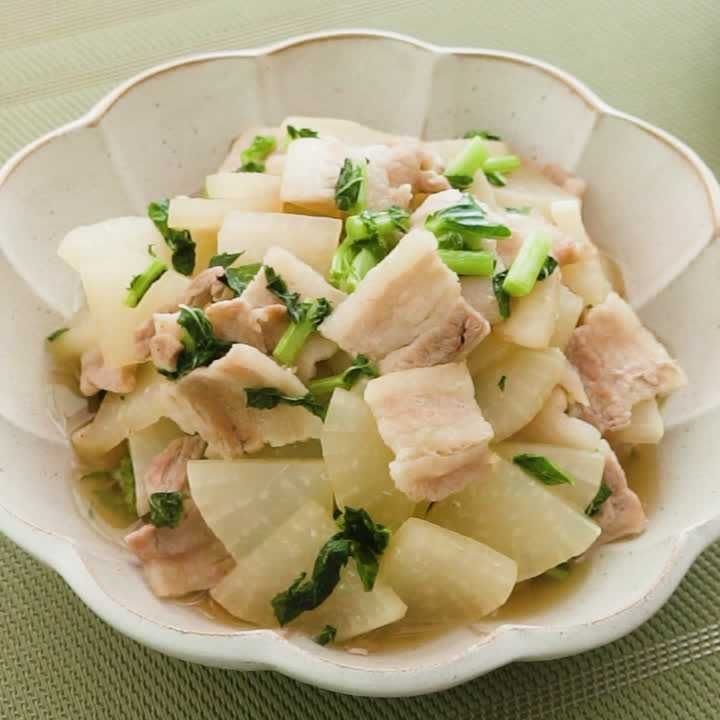 豚バラ大根のめんつゆ煮