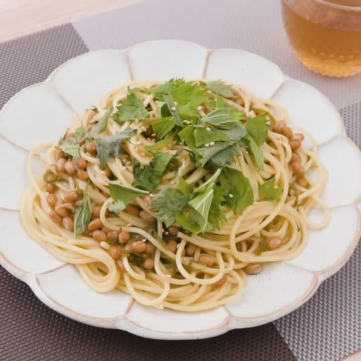 めかぶ納豆パスタ