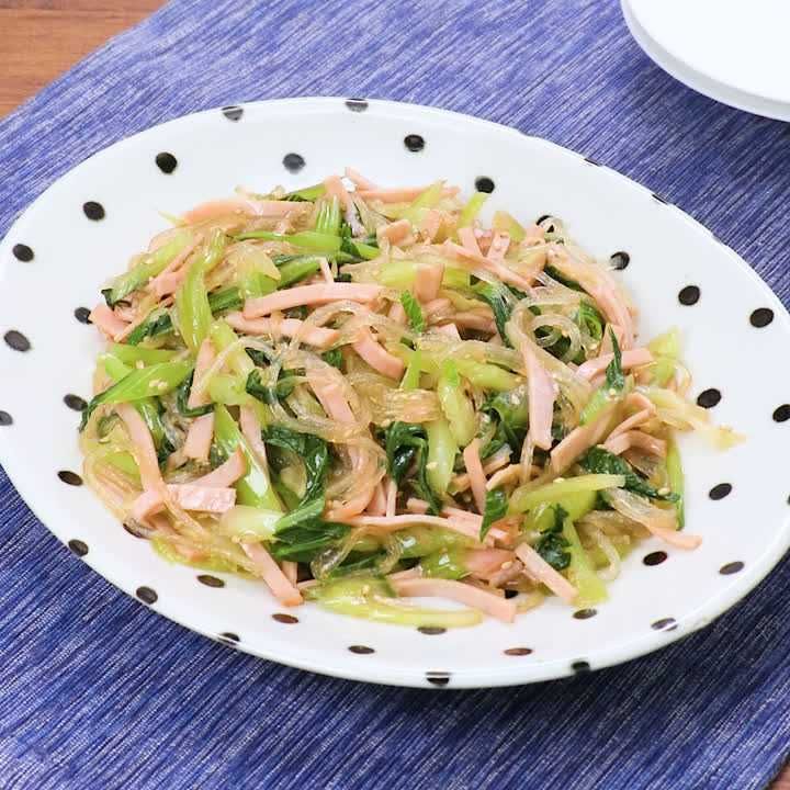 チンゲン菜と春雨の中華和え