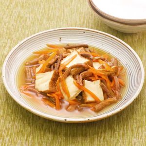 「ぜんまいと厚揚げの煮物」のレシピ動画