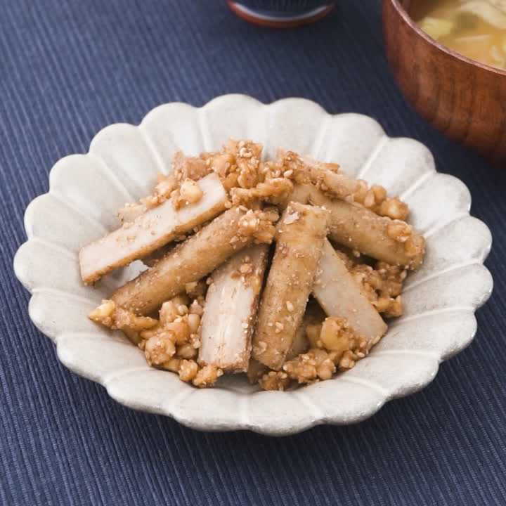 新ごぼうのごまくるみ和え