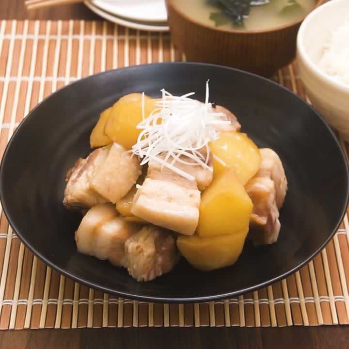 レンジで角煮肉じゃが