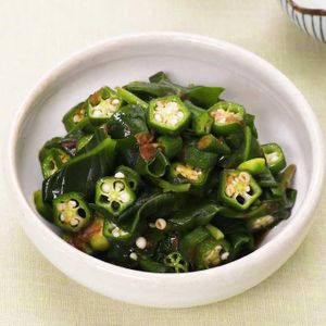 おかわかめとオクラのおかかあえ