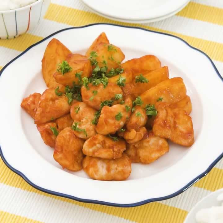 ささみとじゃがいものケチャップソテー