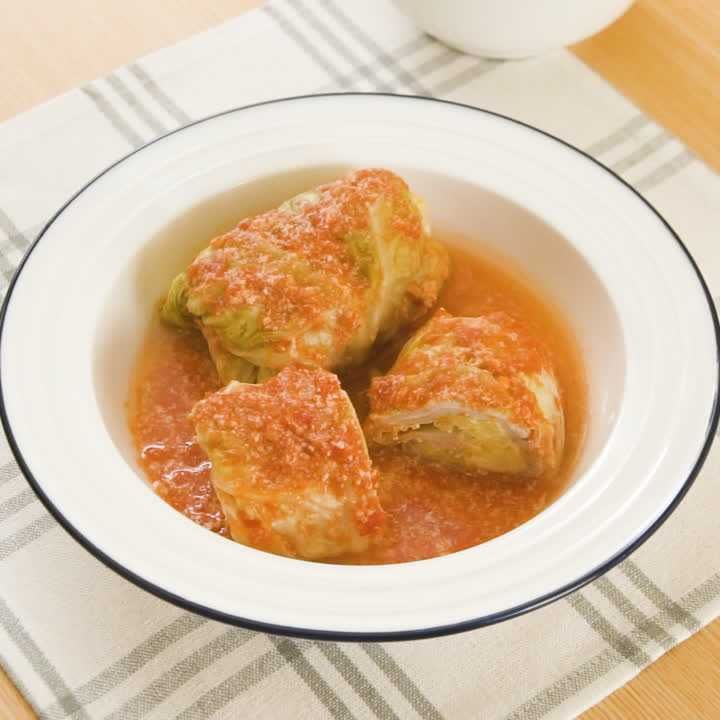 トマトクリームのロールキャベツ