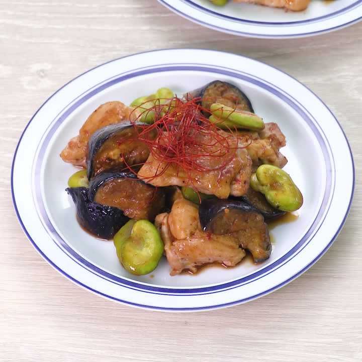 鶏肉とナスの豆板醤炒め