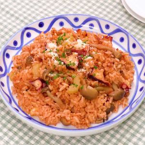 「タコとセロリの炊き込みご飯」のレシピ動画