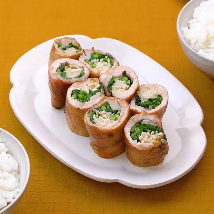 ニラとえのきの肉巻き