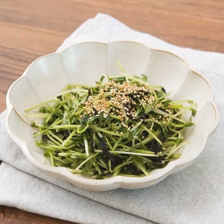 豆苗と塩こんぶのナムル