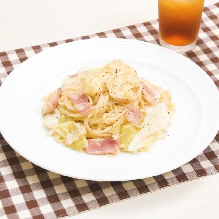 ベーコンとブリーチーズのパスタ