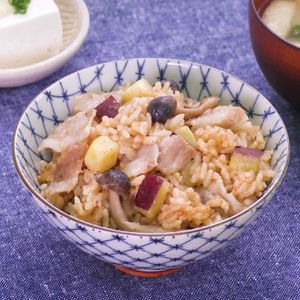 「さつまいものオイスター炊き込みご飯」のレシピ動画