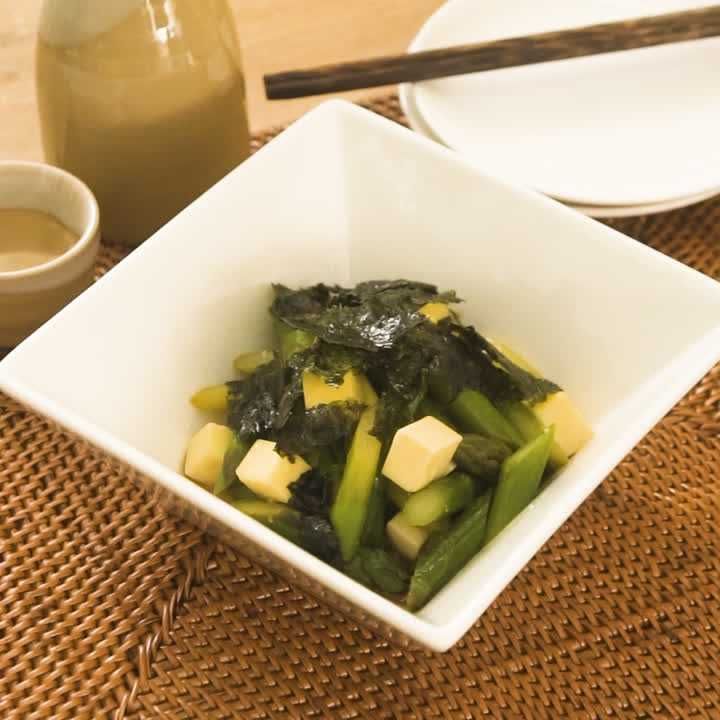 アスパラとチーズのチョレギサラダ