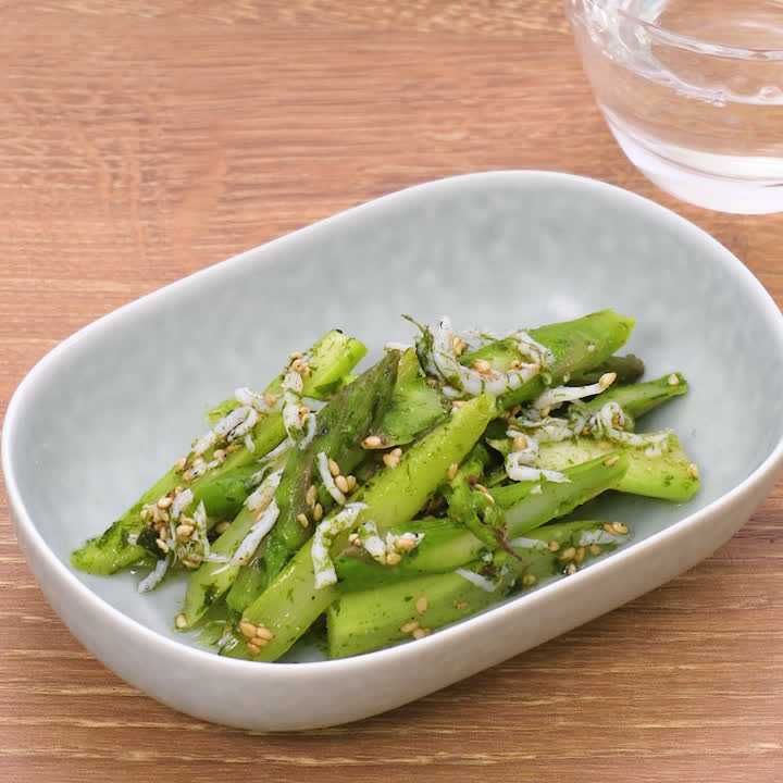 アスパラとしらすのおつまみ和え