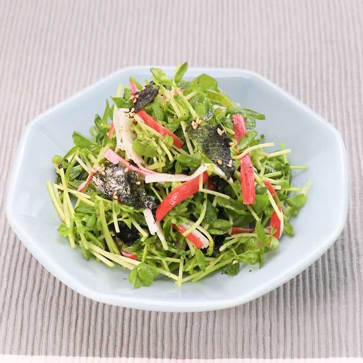 豆苗とカニかまぼこのおつまみサラダ