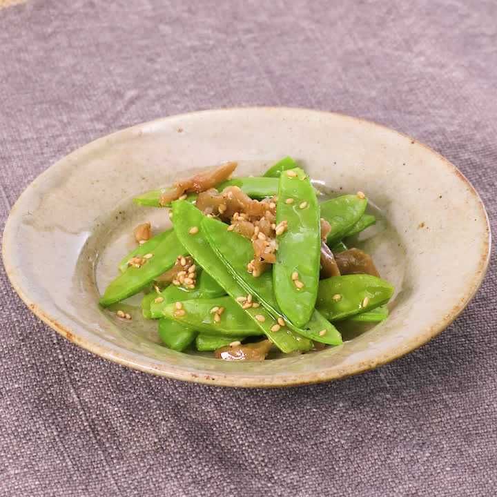シャキシャキ食感！ 絹さやのザーサイあえのレシピ動画・作り方 | デ