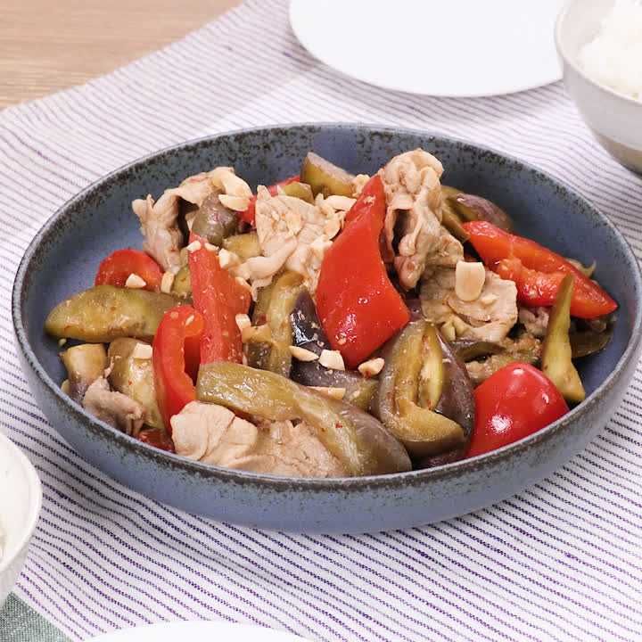 豚となすの中華蒸し