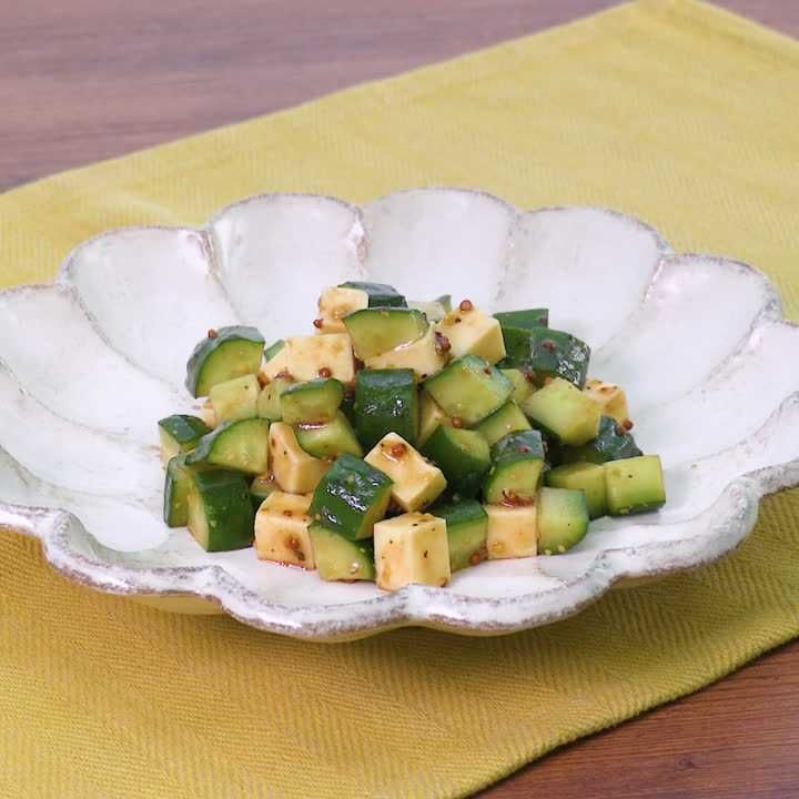 きゅうりとチーズのマスタードあえ