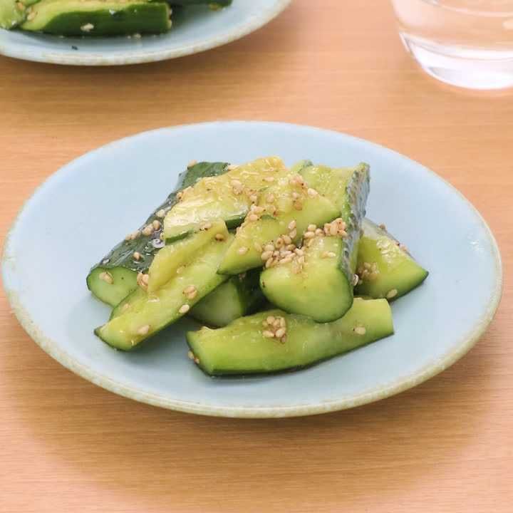 きゅうりのめんつゆごまナムル