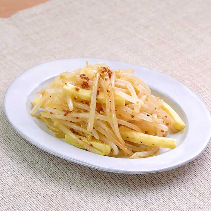 もやしとチーズのマヨマスタードあえ