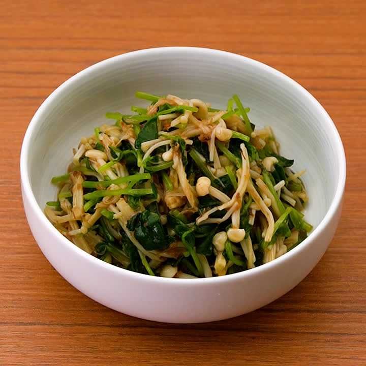 豆苗とえのきのポン酢あえ